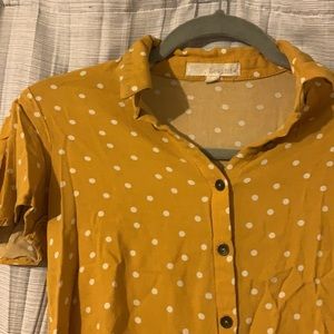 Polka dot short sleeve button down